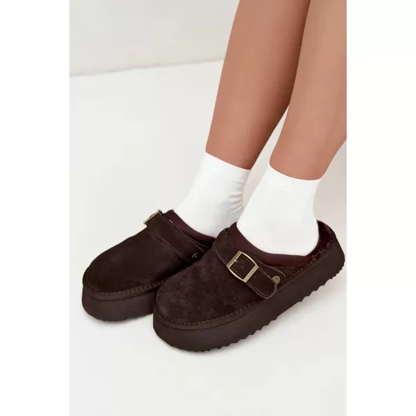  Дамски чехли BIG STAR SHOES UU274697 КАФЯВО/БЕЖОВО 