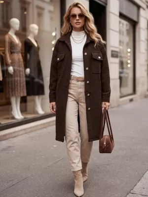 Дамско палто DSTREET NY0802 КАФЯВО