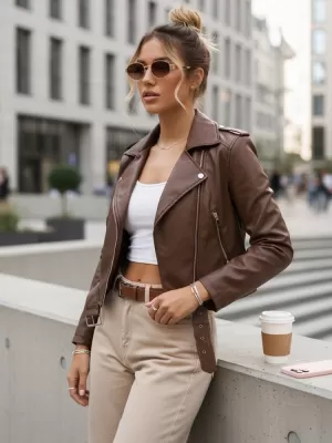 Дамско яке DSTREET TY5672 КАФЯВО