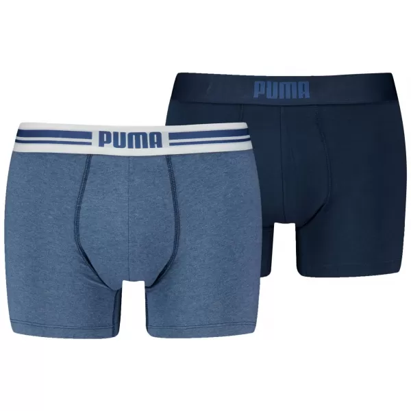  Мъжки боксерки PUMA MEN EVERYDAY PLACED LOGO BOXER 2P 93847604 СВЕТЛО СИН МЕЛАНЖ 