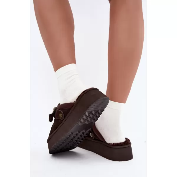  Дамски чехли BIG STAR SHOES UU274697 КАФЯВО/БЕЖОВО 
