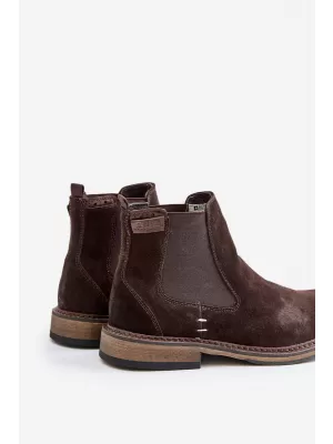 Мъжки боти до глезена BIG STAR SHOES OO174155 КАФЯВО/БЕЖОВО
