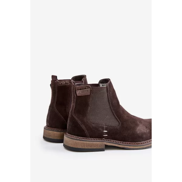  Мъжки боти до глезена BIG STAR SHOES OO174155 КАФЯВО/БЕЖОВО 