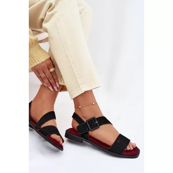  Дамски сандали BIG STAR SHOES TT274490 ЧЕРЕН 