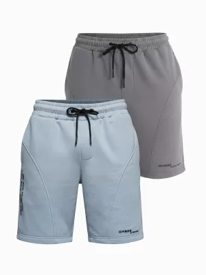Мъжки комплект къси панталонки OMBRE Z127 СВЕТЛО СИНЬО/СИВО