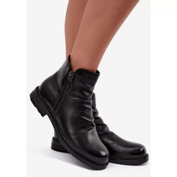  Дамски боти до глезена VINCEZA 58683 ЧЕРЕН 