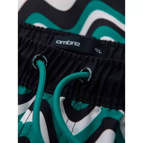  Мъжки шорти OMBRE OM-SRSS-0221 ЗЕЛЕНО И ЧЕРНО 