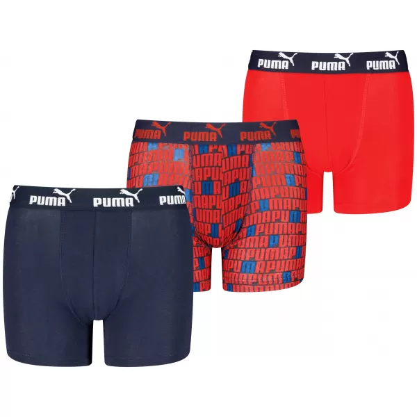  Детски боксерки PUMA ELEMENTS BOYS PRINTED BOXERS 3P 93896702 МОРСКО/ЧЕРВЕНО 