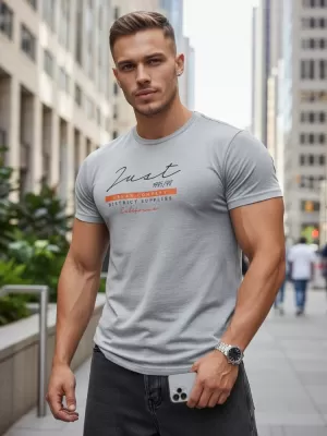 Мъжка тениска DSTREET RX5424 СВЕТЛО СИВО