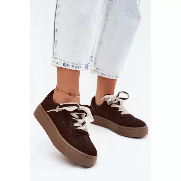  Дамски кецове BIG STAR SHOES UU274004 КАФЯВО 
