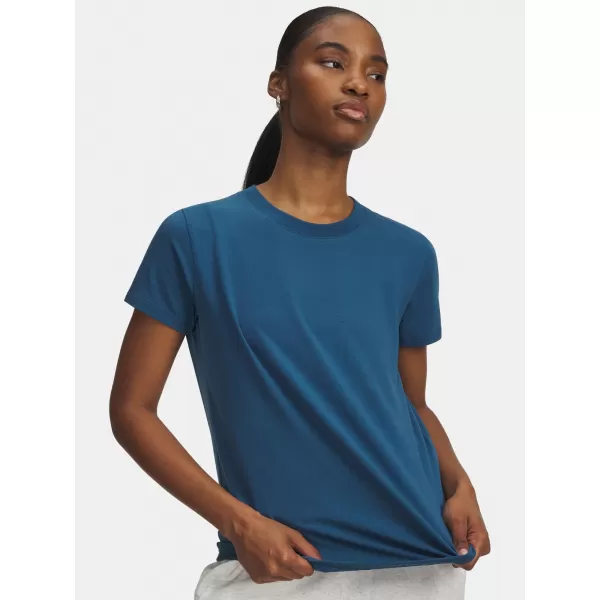  Дамска тениска UNDER ARMOUR RIVAL CORE SS 1383648-498 СИНЬО 
