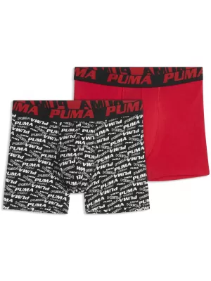 Детски боксерки PUMA BOYS SCATTERED LOGO PRINT BOXERS 2P 94780303 ЧЕРВЕНО/ЧЕРНО