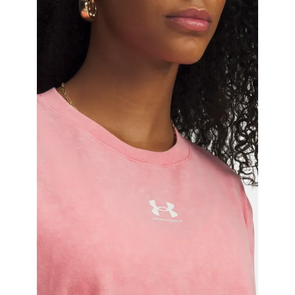  Дамска тениска UNDER ARMOUR UA RIVAL BOXY TEE WASH 6011065-600 РОЗОВО 