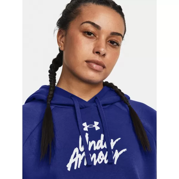 Дамски суичър UNDER ARMOUR UA RIVAL FLEECE GRAPHIC HDY 1379609-400 СИНЬО 
