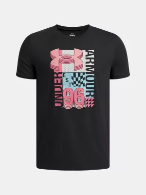 Момчешка тениска UNDER ARMOUR B LOGO WM COLLAGE SS 6009271-001 ЧЕРЕН