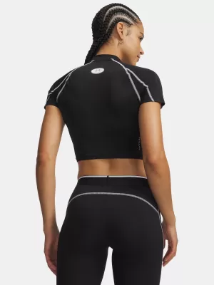 Дамска тениска UNDER ARMOUR HEATGEAR ELITE CROP MCK SS 6014710-008 ЧЕРЕН