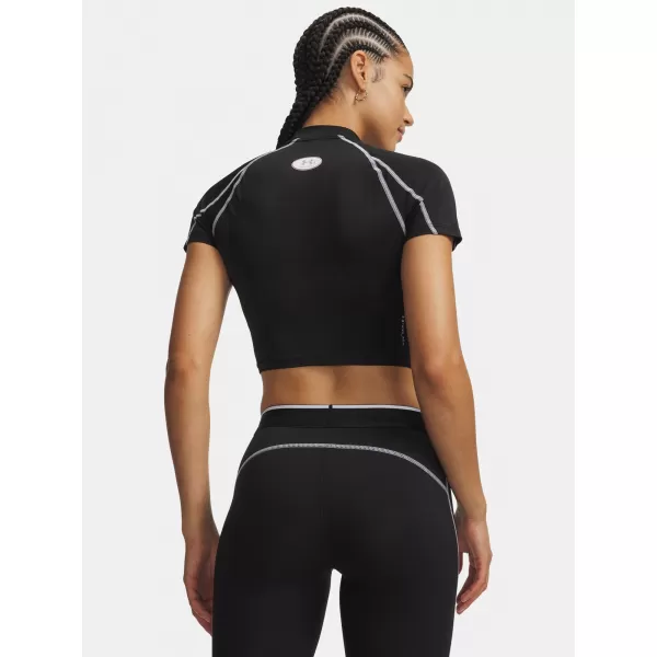  Дамска тениска UNDER ARMOUR HEATGEAR ELITE CROP MCK SS 6014710-008 ЧЕРЕН 