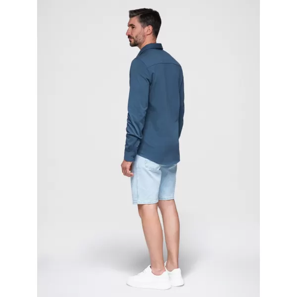  Мъжка риза OMBRE K697 ДЕНИМ 