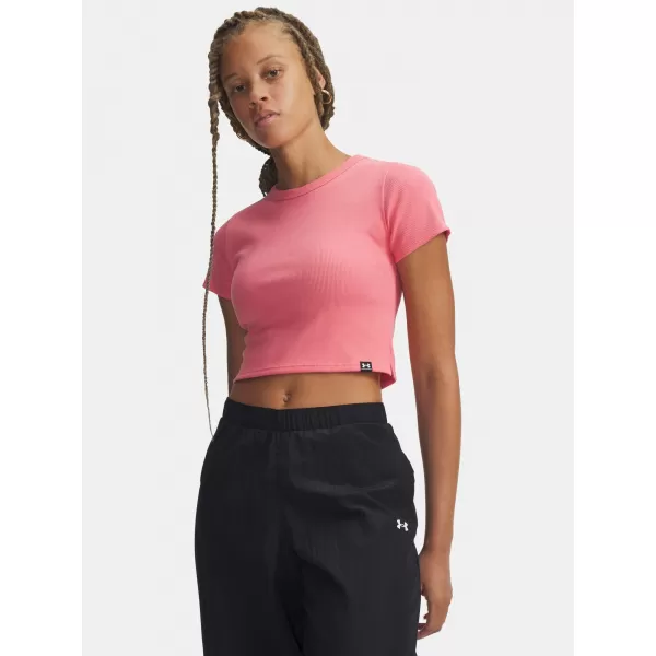  Дамска тениска UNDER ARMOUR RIVAL RIB BABY TEE 6000264-600 РОЗОВО 
