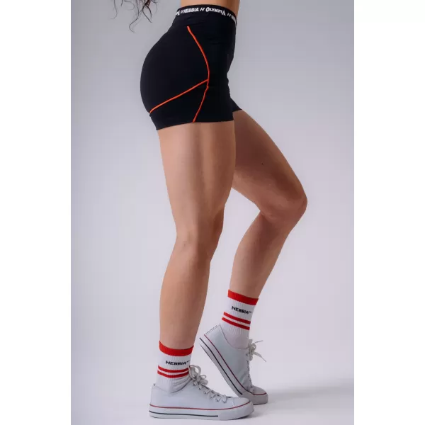  Дамски шорти NEBBIA OLYMPIA HIGH-WAIST 937 ЧЕРЕН 
