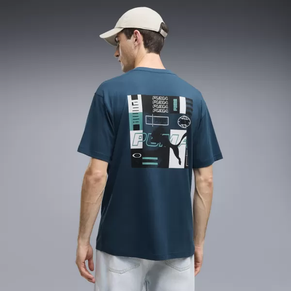  Мъжка тениска PUMA GRAPHICS RELAXED STACKED TEE 69436836 СРЕДНОЩЕН БЕНЗИН 