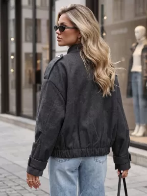 Дамско яке DSTREET TY5847 ЧЕРЕН