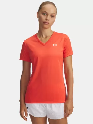 Дамска тениска UNDER ARMOUR TECH SSV- SOLID 1384229-690 ЧЕРВЕНО