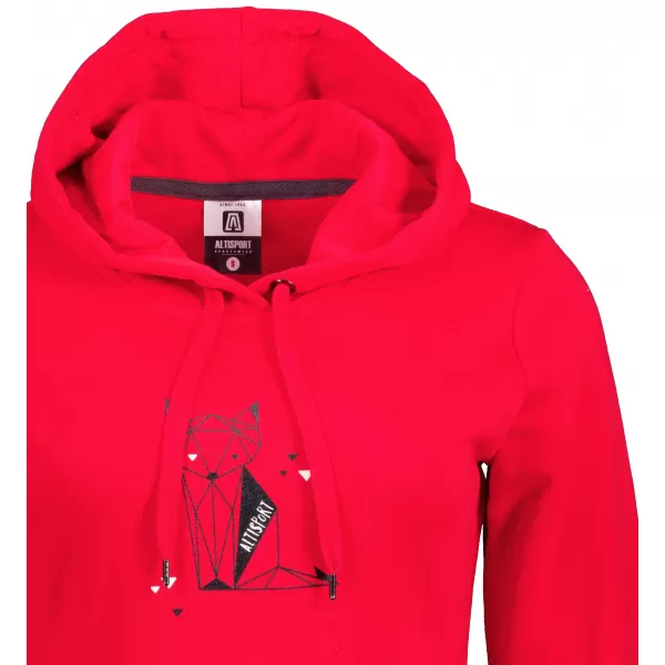  Дамски удължен суичър ALTISPORT ALW091419 ЧЕРВЕНО 