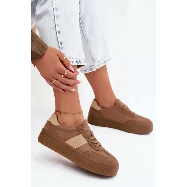  Дамски кецове BIG STAR SHOES UU274015 КАФЯВО/БЕЖОВО 