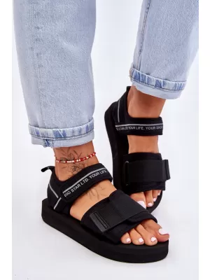 Дамски сандали BIG STAR SHOES LL274784 ЧЕРЕН