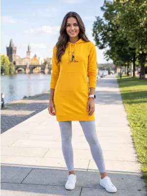 Дамски удължен суичър ALTISPORT ALW091419 КЕХЛИБАР