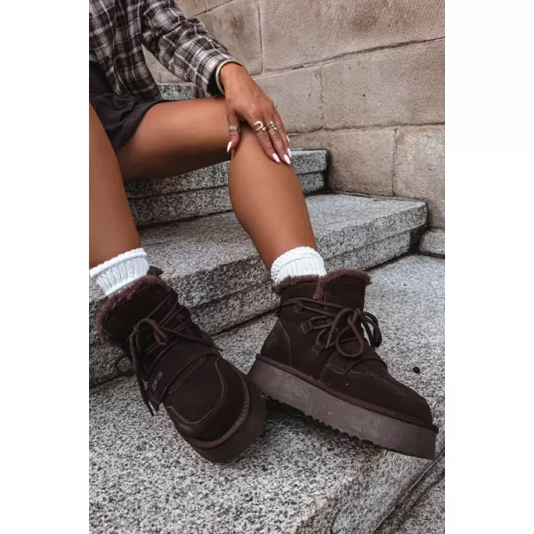  Дамски снежни човеци BIG STAR SHOES UU274316 КАФЯВИ/БЕЖОВИ СЕНКИ 
