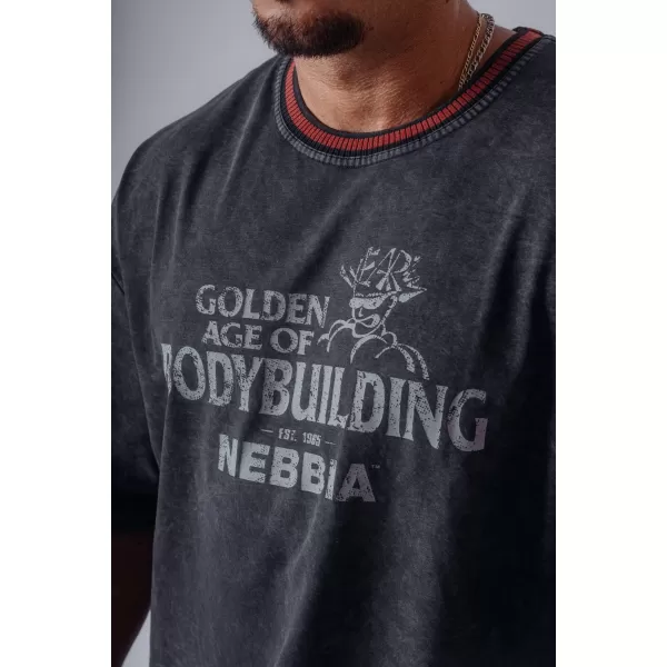  Мъжки тениски NEBBIA OLYMPIA HEAVYWEIGHT COTTON 941 ЧЕРЕН 