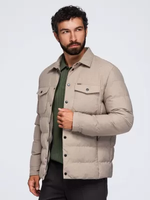 Мъжко ватирано яке OMBRE OM-JALP-0256 ЧЕРЕН