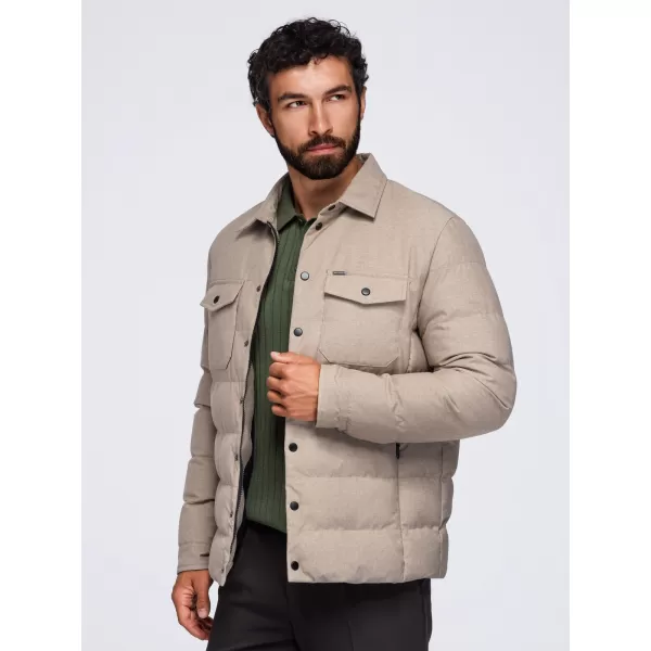  Мъжко ватирано яке OMBRE OM-JALP-0256 ЧЕРЕН 