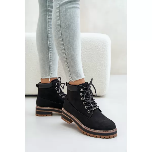  Дамски боти до глезена BIG STAR SHOES OO274A290 ЧЕРЕН 