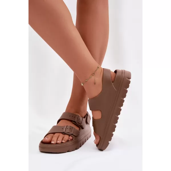  Дамски сандали BIG STAR SHOES TT274A035 КАФЯВО/БЕЖОВО 