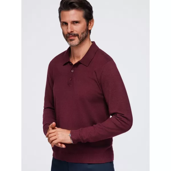  Мъжка тениска с яка OMBRE OM-POLS-0151 БОРДО 
