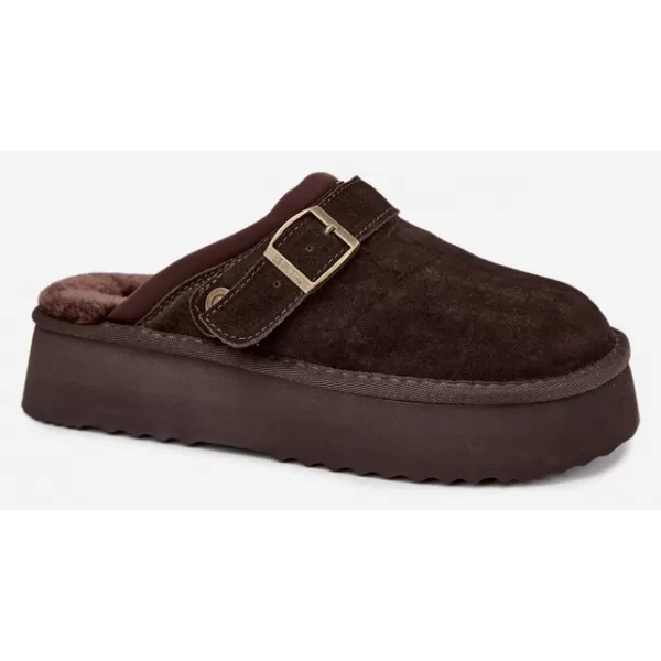  Дамски чехли BIG STAR SHOES UU274697 КАФЯВО/БЕЖОВО 
