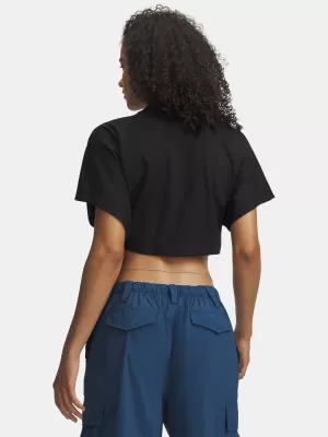 Дамска тениска UNDER ARMOUR CROPPED SCRIPT SS TEE 6009677-008 ЧЕРЕН