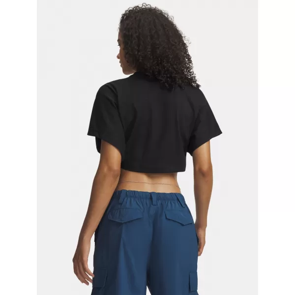  Дамска тениска UNDER ARMOUR CROPPED SCRIPT SS TEE 6009677-008 ЧЕРЕН 