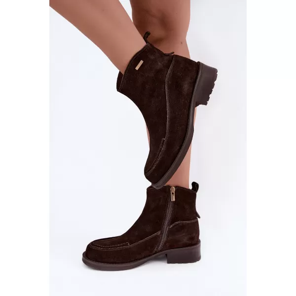  Дамски боти до глезена BIG STAR SHOES UU274602 КАФЯВИ/БЕЖОВИ СЕНКИ 