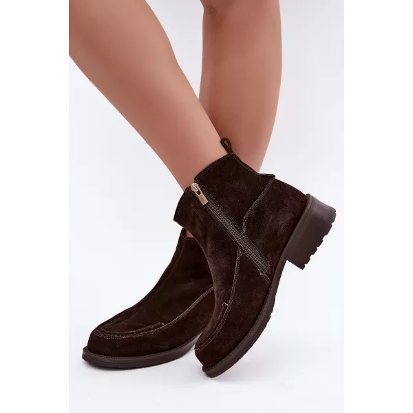  Дамски боти до глезена BIG STAR SHOES UU274602 КАФЯВИ/БЕЖОВИ СЕНКИ 