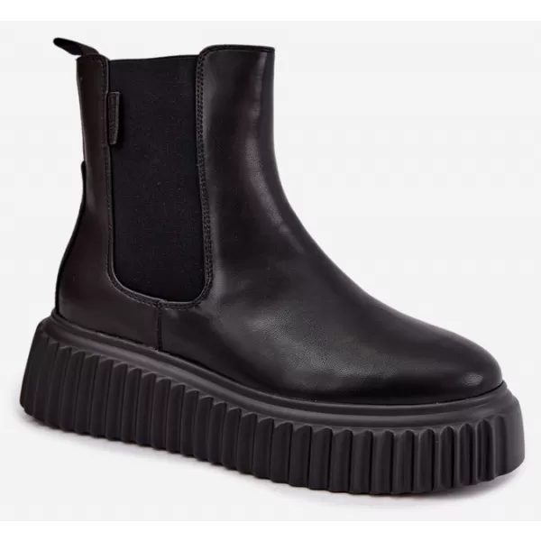  Дамски боти до глезена BIG STAR SHOES UU274334 ЧЕРЕН 