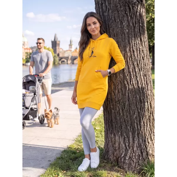  Дамски удължен суичър ALTISPORT ALW091419 КЕХЛИБАР 