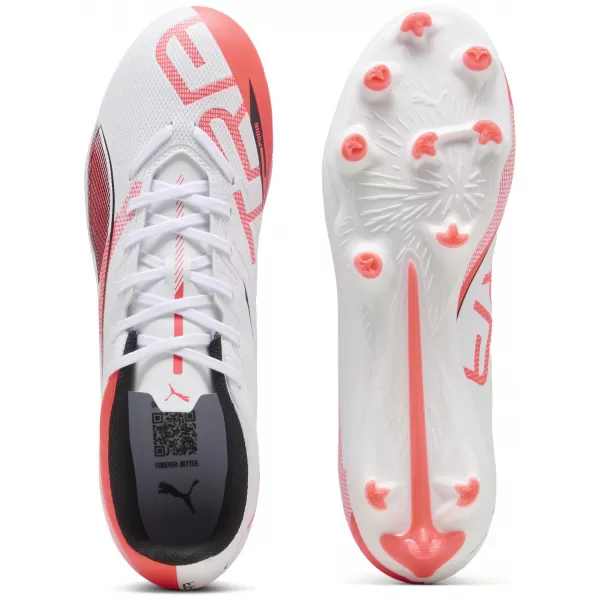  Футболни обувки PUMA ULTRA 5 PLAY FG/AG 108169-01 БЯЛО/ЧЕРНО/СВЕТЕЩО ЧЕРВЕНО 