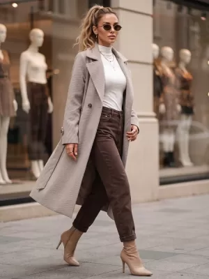 Дамско палто DSTREET NY0807 КАФЯВО
