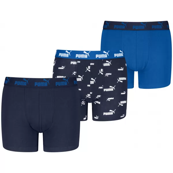  Детски боксерки PUMA ELEMENTS BOYS LOGO PRINT BOXERS 3P 93896805 СИНЬО КОМБО 