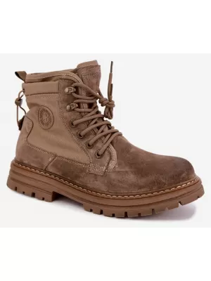 Мъжки боти до глезена BIG STAR SHOES UU174253 БЕЖОВО