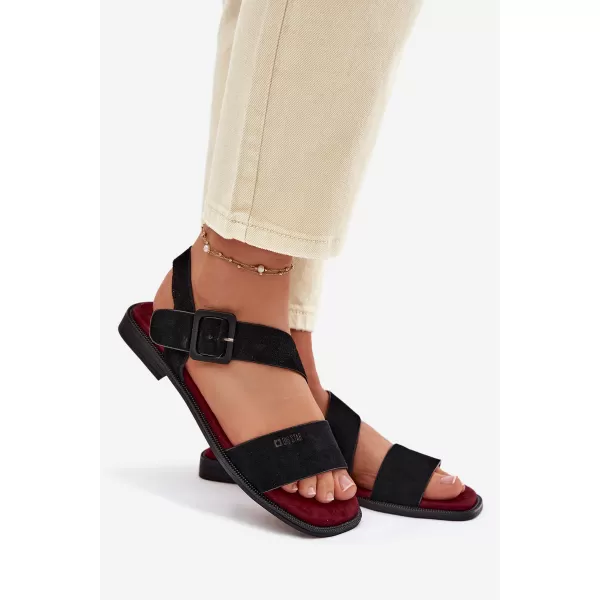  Дамски сандали BIG STAR SHOES TT274490 ЧЕРЕН 